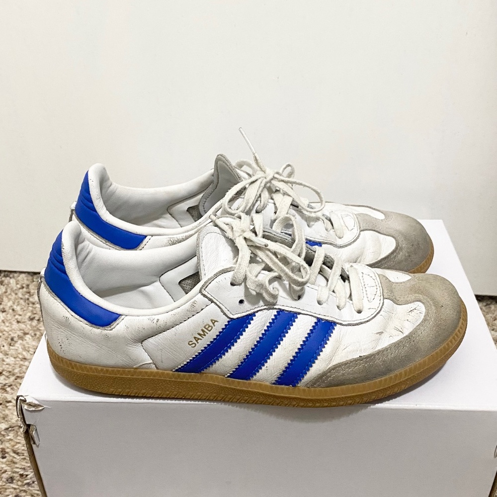 *****SOLD*****Adidas Samba Size 6 1/2 Women”s  Classic White  Sneakers , - Picture 1 of 11